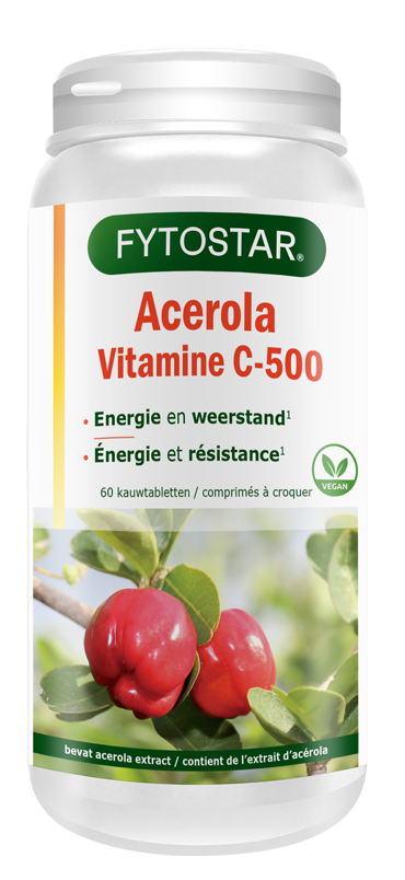 Fytostar Acerola vitamine C 500 kauwtablet 60 Tabletten