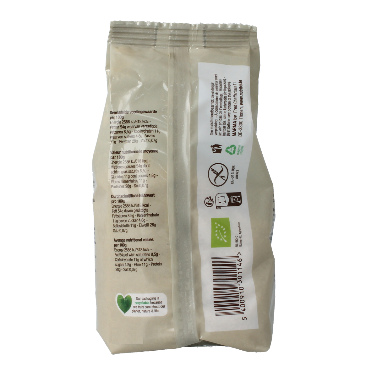 Nutribel Amandelmeel glutenvrij bio 200.00 Gram