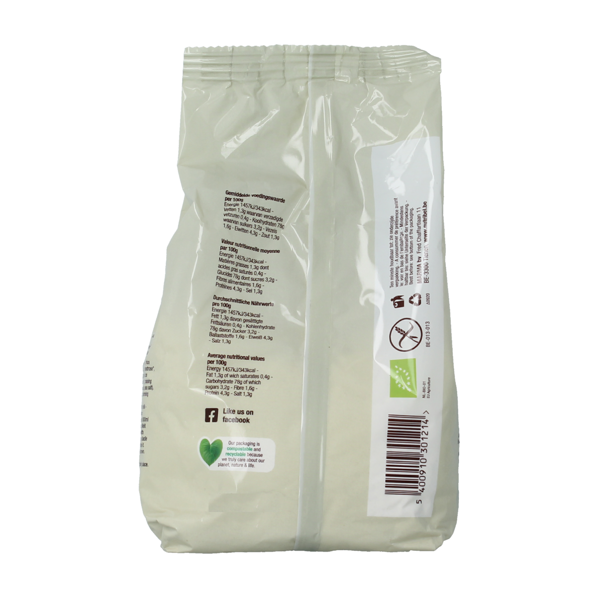 Nutribel Pannenkoekenmix glutenvrij bio 400.00 Gram