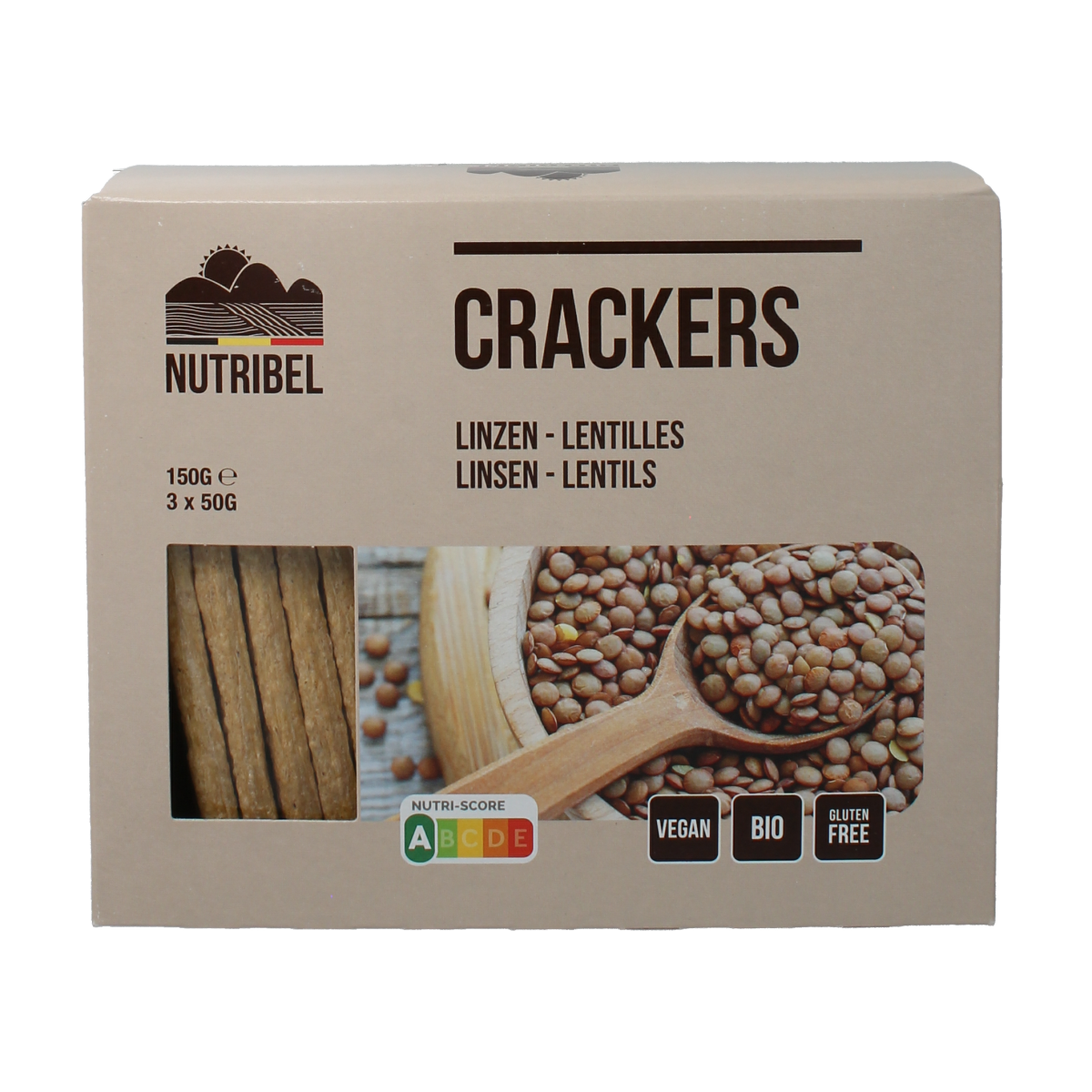 Nutribel Crackers linzen bio 150.00 Gram