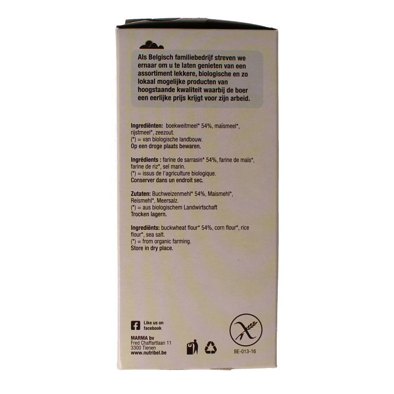 Nutribel Crackers boekweit bio 150 Gram
