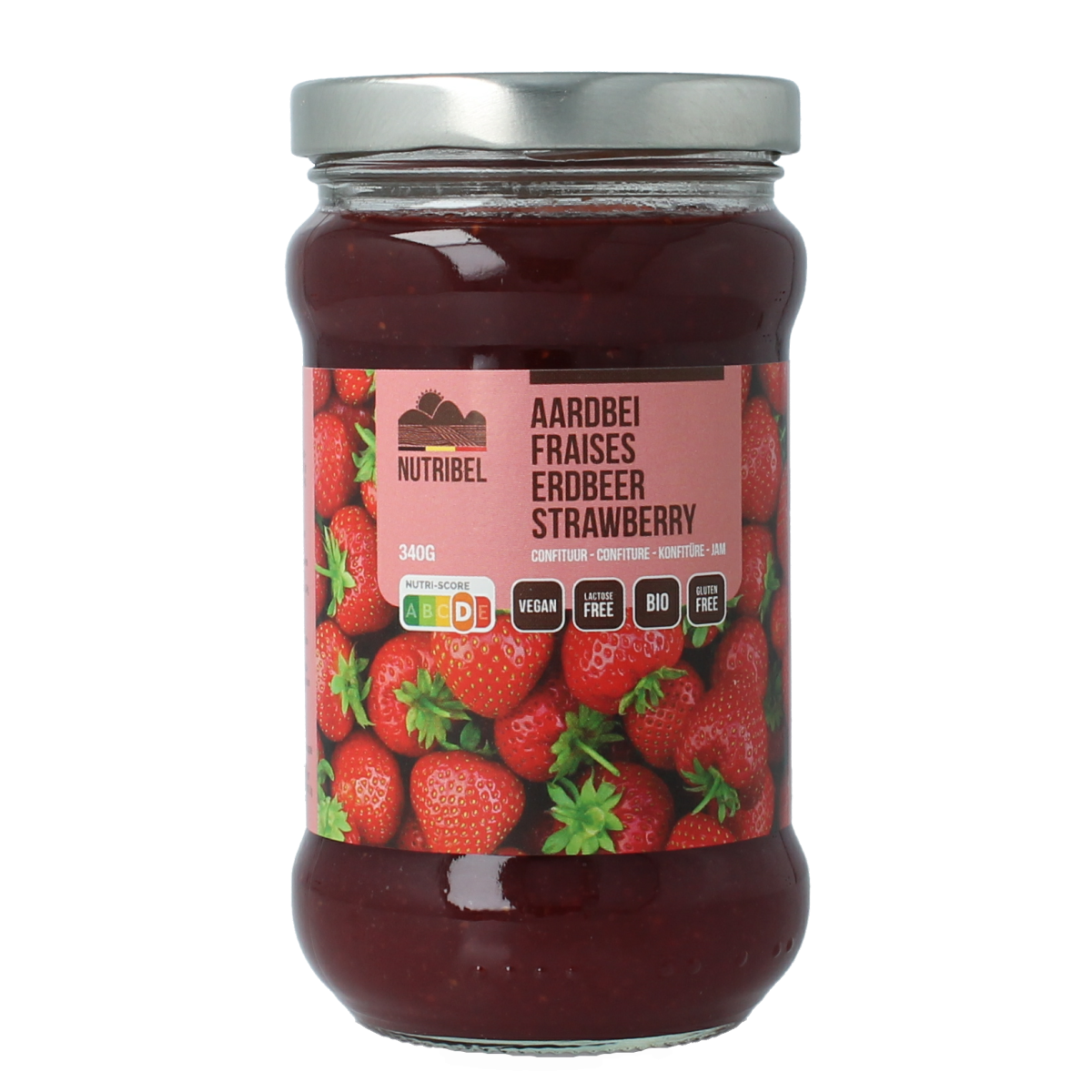 Nutribel Aardbeien confituur bio 340.00 Gram