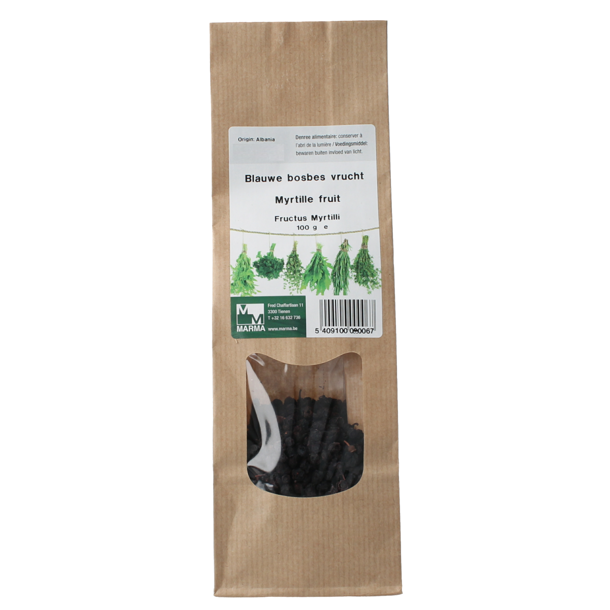 Marma Blauwe bosbes vrucht 100.00 Gram