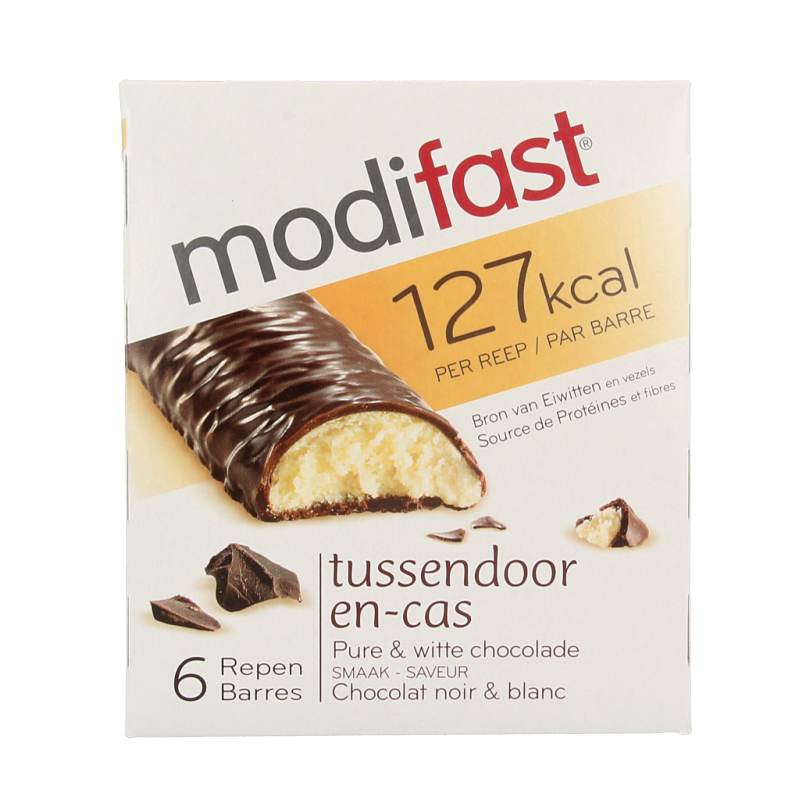 Modifast Proteine shape bar dark and white chocolate 6x31g 1 Stuks