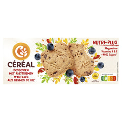 Cereal Zandkoekjes bosbessen en rijstkiemen nutri-plus 140 Gram