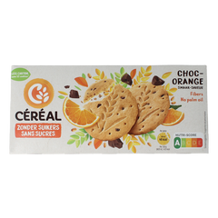 Cereal Zandkoekjes choc-orange zonder suikers 132 Gram