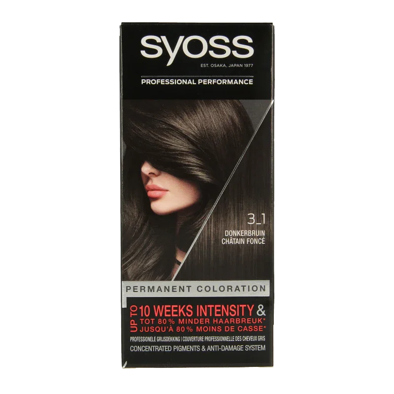 Syoss Color baseline 3-1 donkerbruin haarverf  1 Set