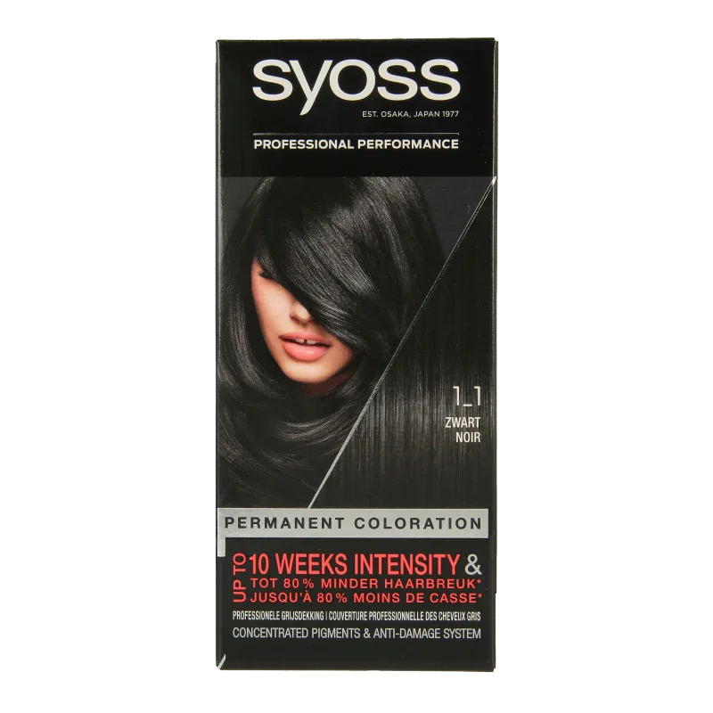 Syoss Color baseline 1-1 black haarverf  1 Set