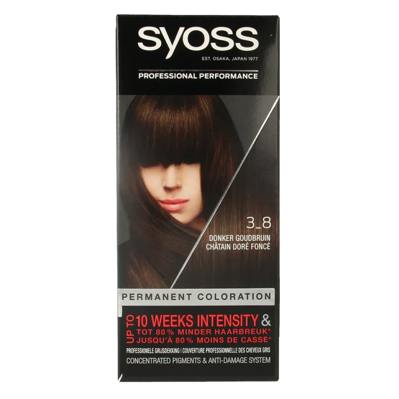 Syoss Color baseline 3-8 donker goudbruin haarverf  1 Set