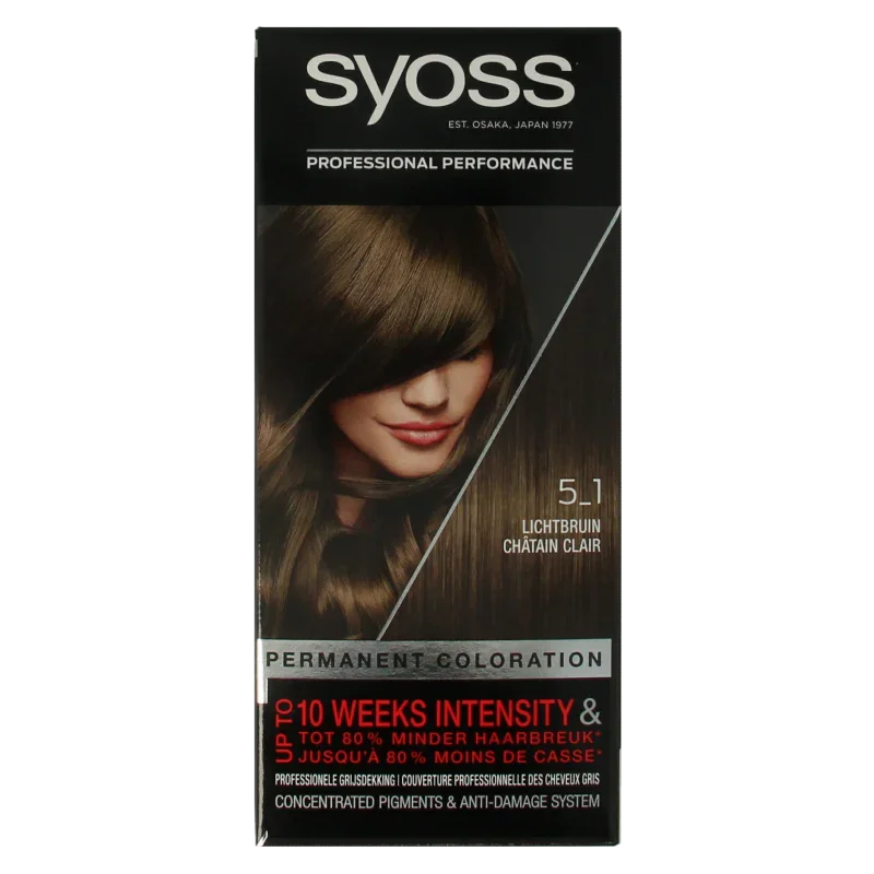 Syoss Color baseline 5-1 lichtbruin haarverf  1 Set