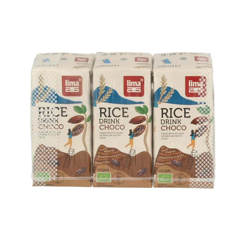 Lima Rice drink choco calcium 200ml bio  3 Stuks