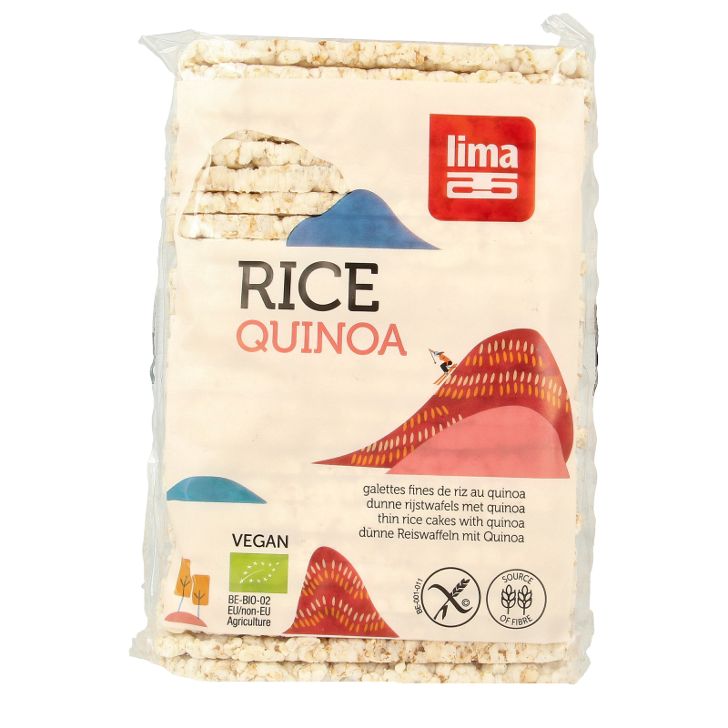 Lima Rijstwafels recht dun quinoa bio 130 Gram