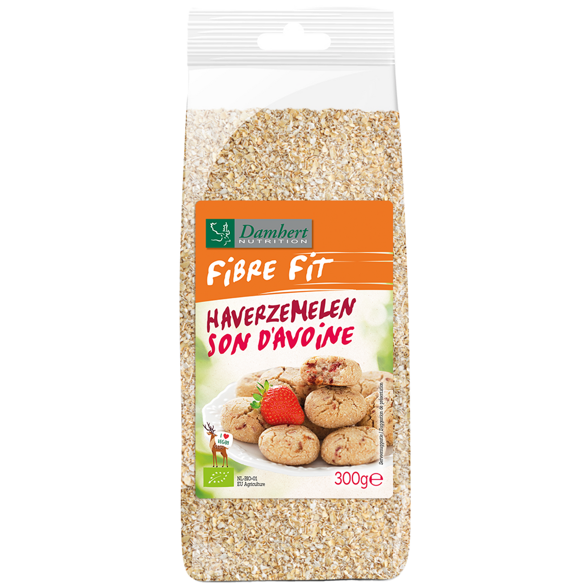 Damhert Fibre fit haverzemelen bio 300.00 Gram