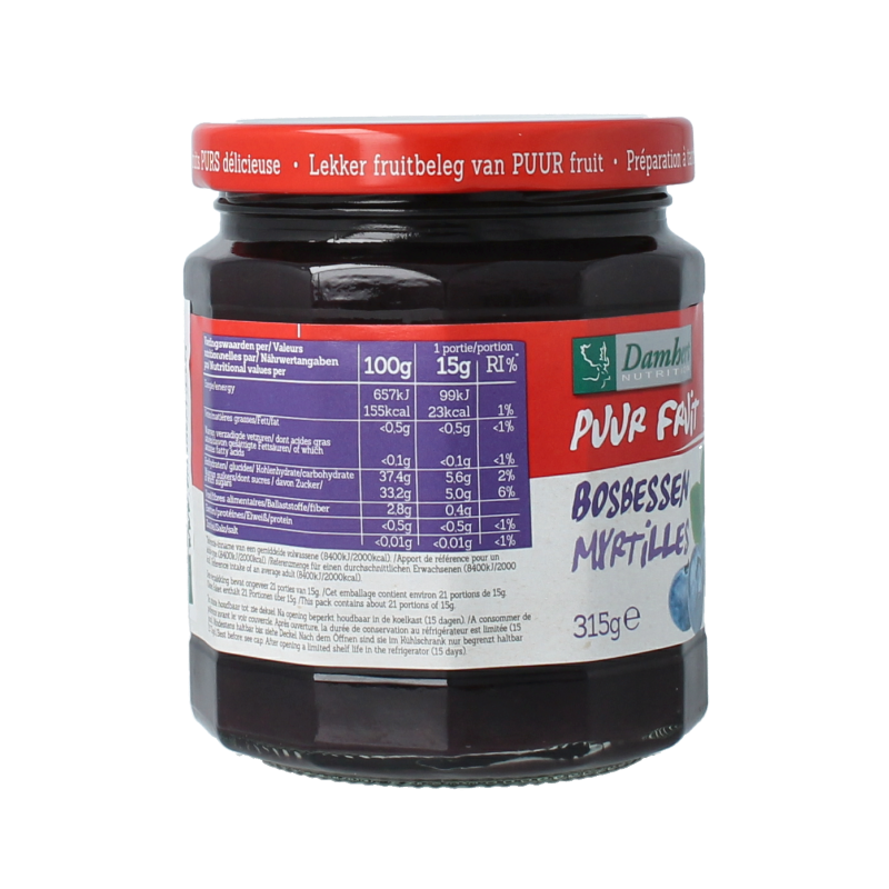 Damhert Puur fruit Besbessen confiture 315 Gram