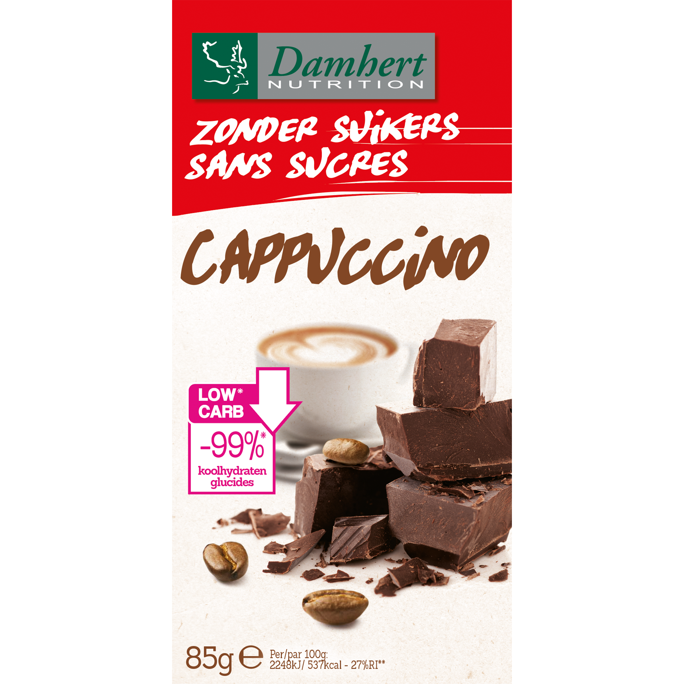 Damhert Chocoladetablet cappuccino 85.00 Gram