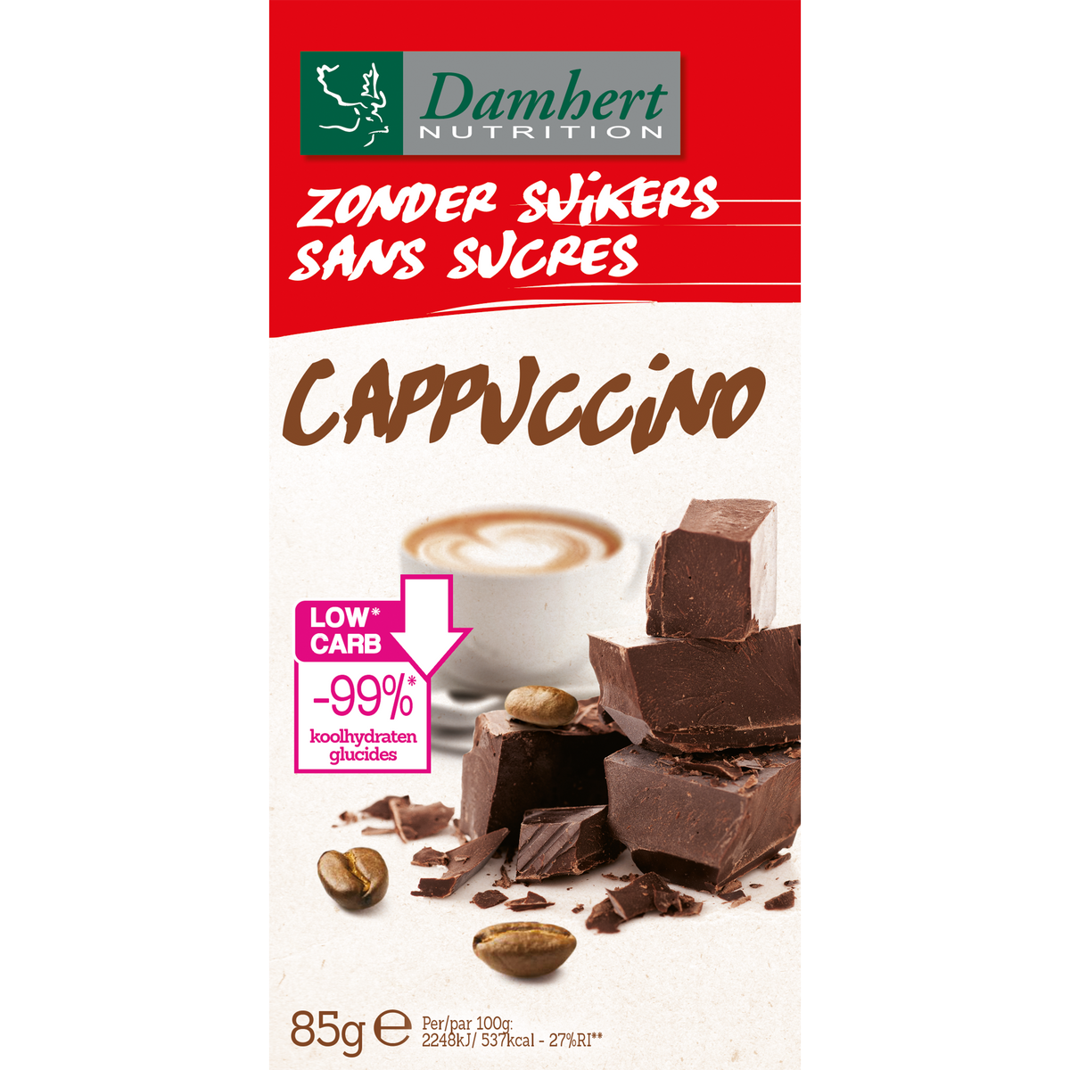 Damhert Chocoladetablet cappuccino 85.00 Gram
