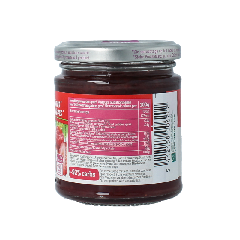 Damhert Confituur aardbei/framboos low carb 210 Gram