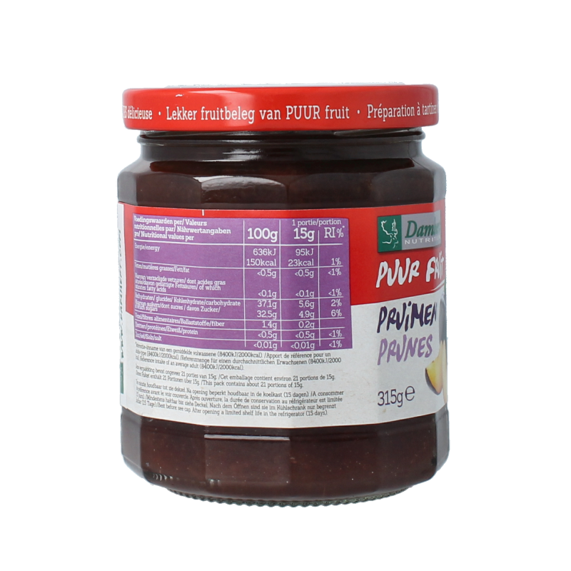 Damhert Puur fruit confituur pruimen 315 Gram