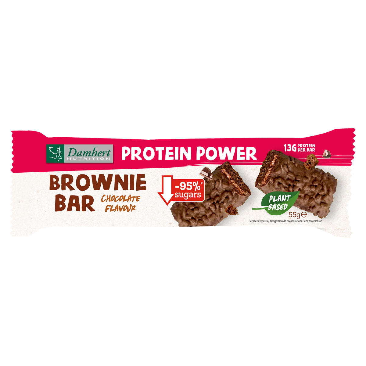 Damhert Protein brownie bar glutenvrij 55 Gram