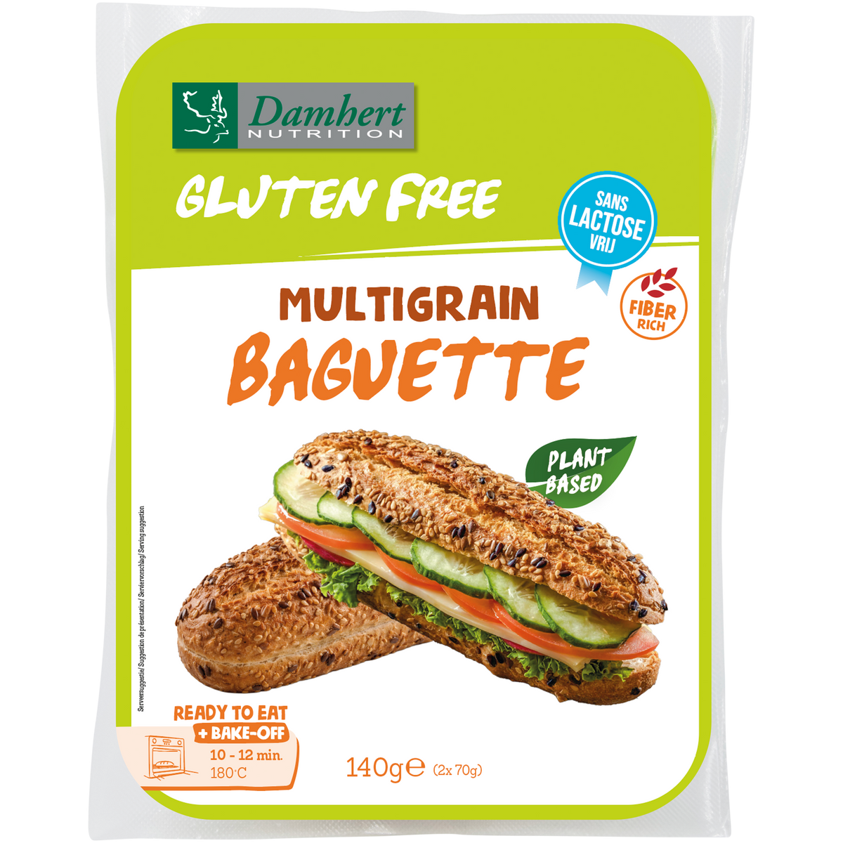 Damhert Glutenvrij Multigrain Baguette 140.00 Gram