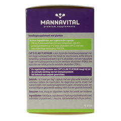 Mannavital Cat's claw platinum 60.00 Capsules