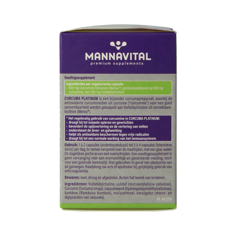 Mannavital Curcuma platinum 60 Vegetarische capsules