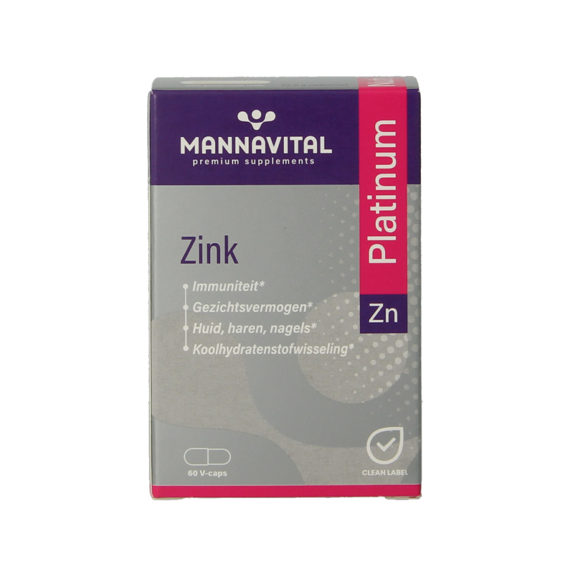 Mannavital Zink platinum 60 Vegetarische capsules