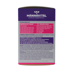 Mannavital Vitamine B complex platinum 60.00 Vegetarische capsules
