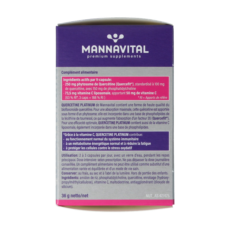 Mannavital Quercetine platinum 60 Vegetarische capsules