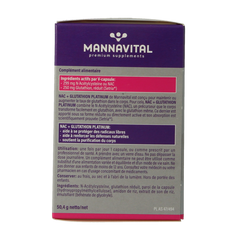 Mannavital NAC + glutathion platinum 60.00 Vegetarische capsules