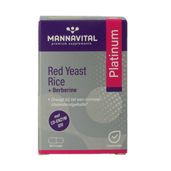 Mannavital Rode rijst + berberine platinum 60 Vegetarische capsules