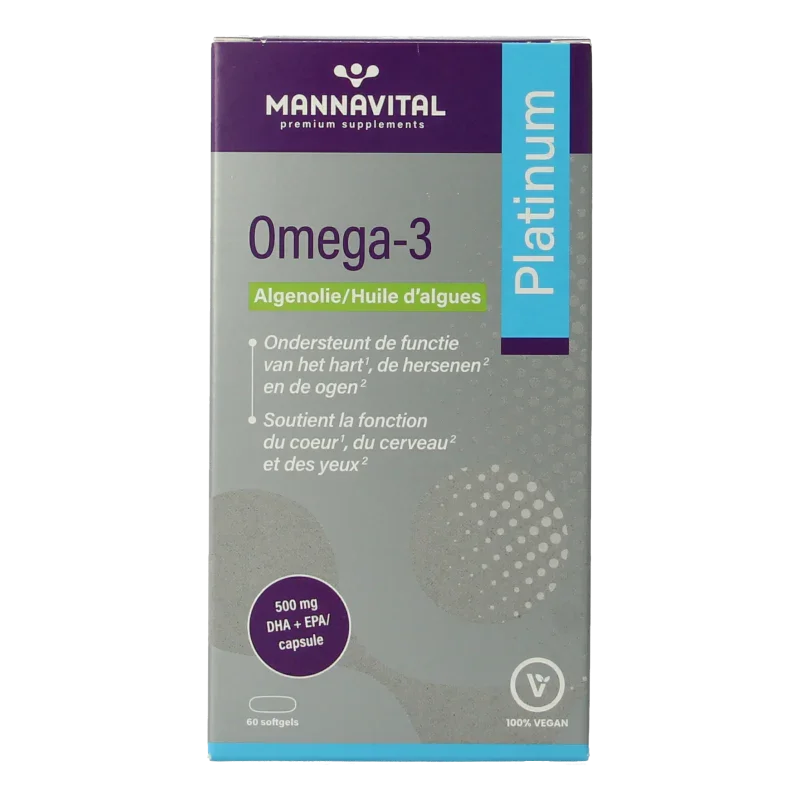 Mannavital Omega-3 algenolie platinum 60 Softgels