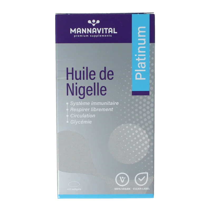 Mannavital Zwarte komijnolie platinum 120 Softgels