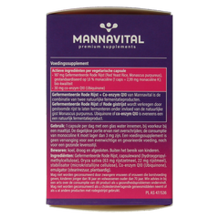 Mannavital Gefermenteerde rode rijst 60.00 Vegetarische capsules