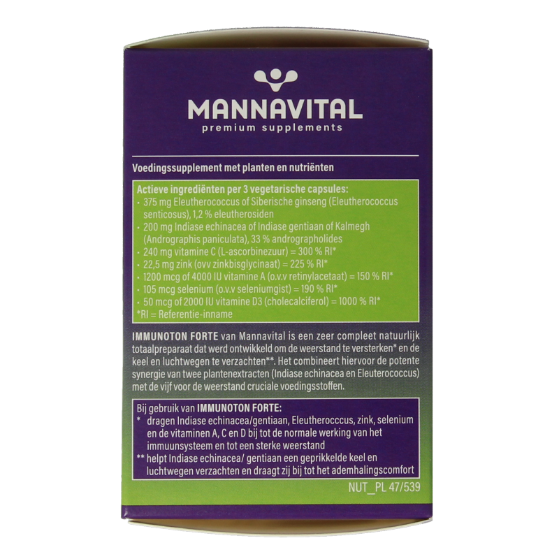 Mannavital Immunoton forte 60 Vegetarische capsules