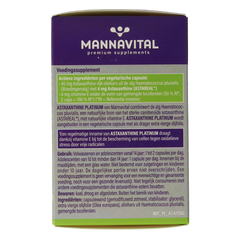Mannavital Astaxanthine platinum 60.00 Vegetarische capsules