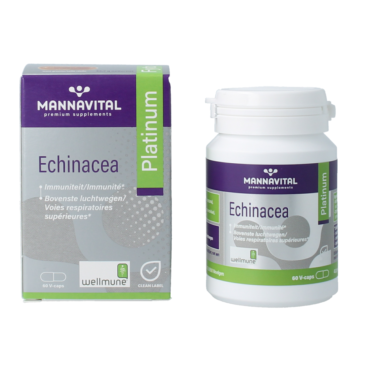 Mannavital Echinacea platinum 60.00 Vegetarische capsules