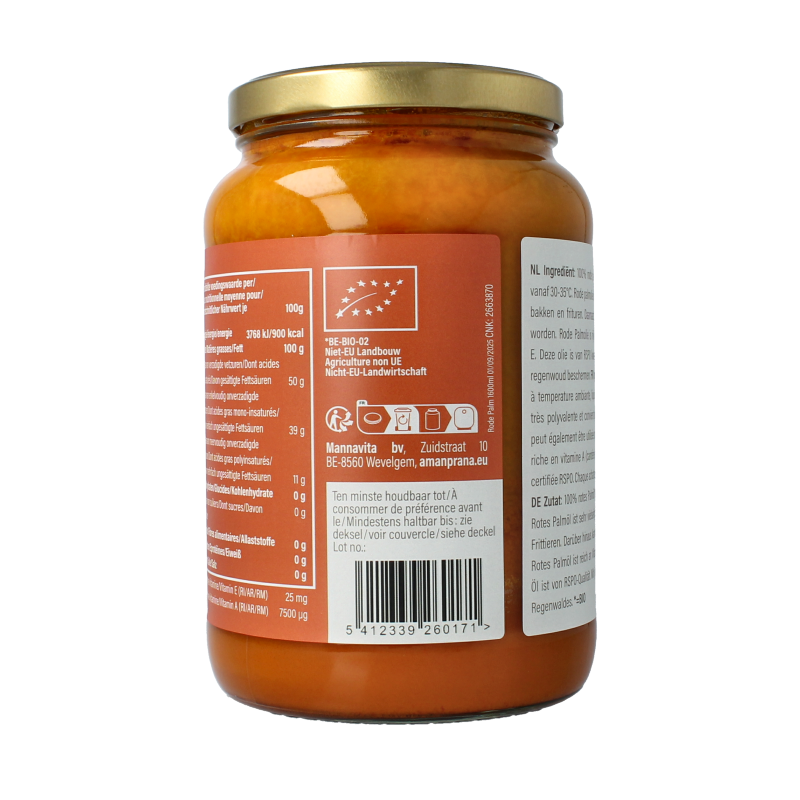 Amanprana Rode palm olie bio 1600 Milliliter