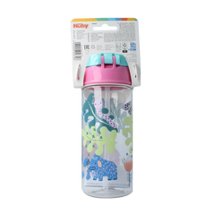 Nuby Beker zacht rietje drukknop roze 540ml 4+ jaar 1 Stuks