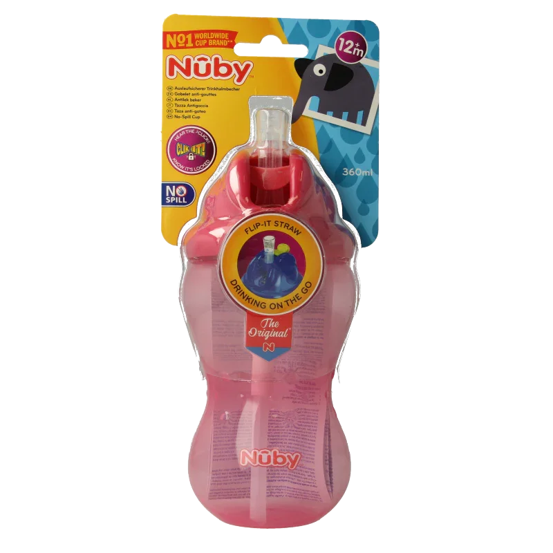 Nuby Flip it 360ml 12+ maanden roze 1 Stuks
