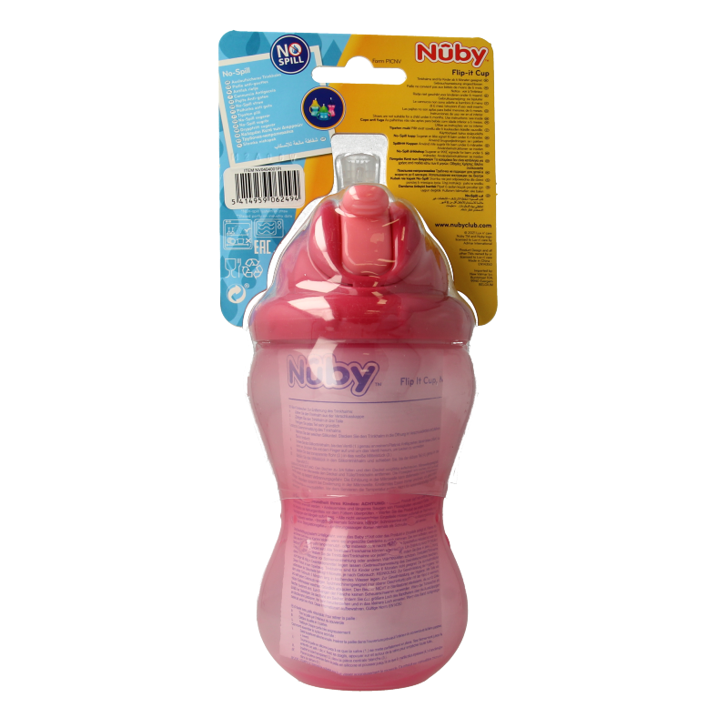 Nuby Flip it 360ml 12+ maanden roze 1 Stuks