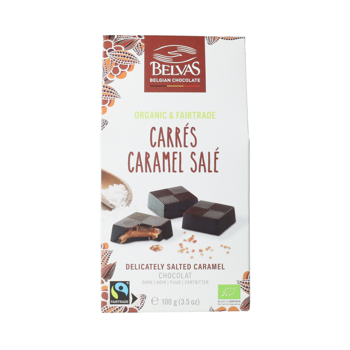 Belvas Puur met licht gezouten caramel bio 100.00 Gram