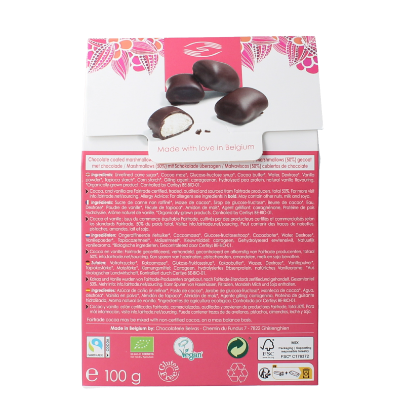 Belvas Marshmallow chocolade bio 100 Gram