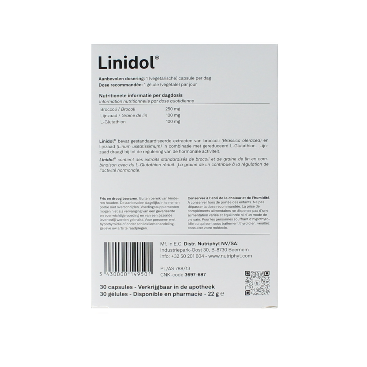 Nutriphyt Linidol 30.00 Capsules