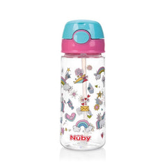 Nuby Beker zacht rietje drukknop roze 540ml 4+ jaar 1 Stuks