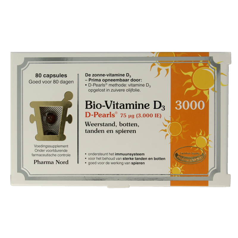 Pharma Nord Bio vitamine D3 75mcg 3000IE 80 Capsules