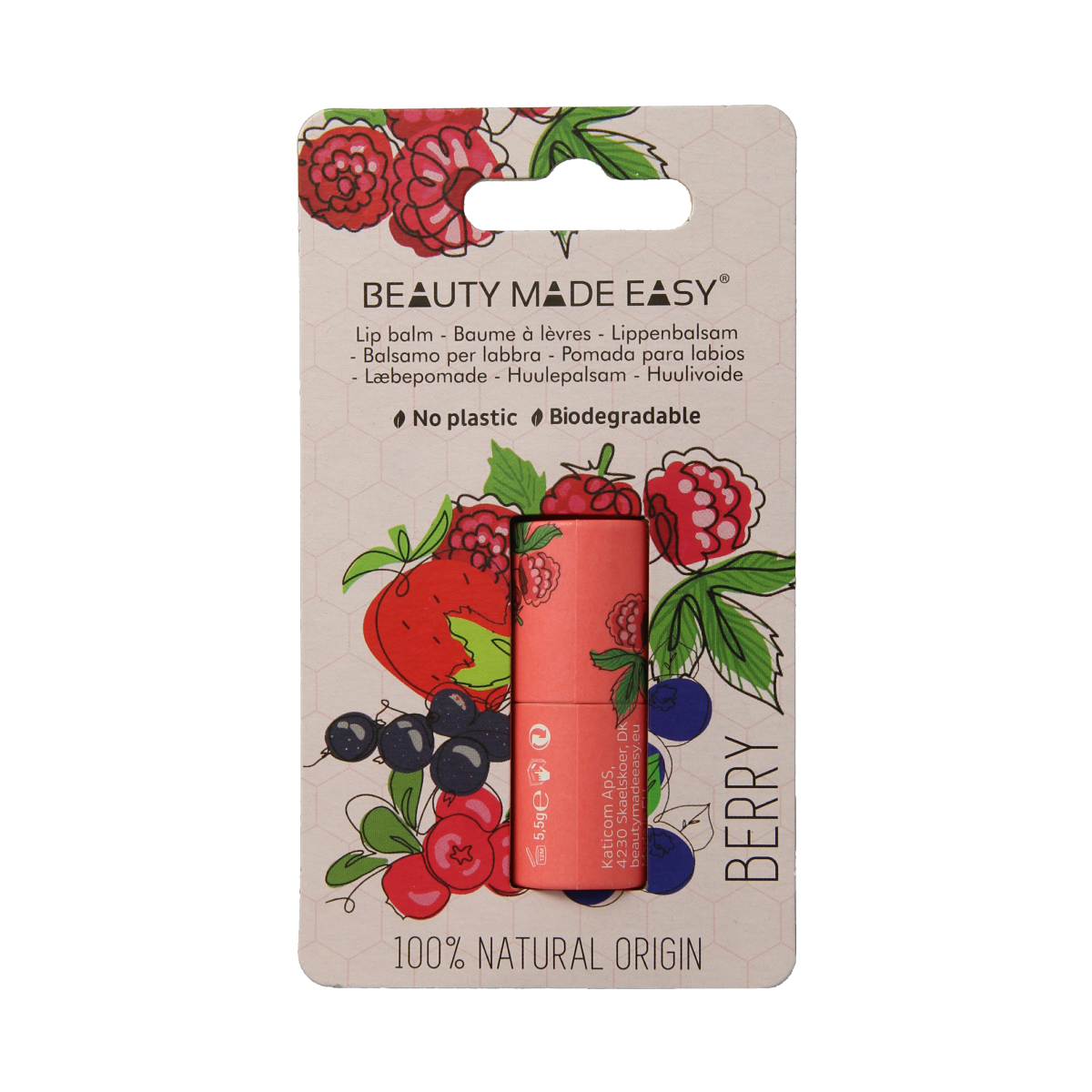 Beauty Made Easy Papertube lipbalm berry 5.50 Gram