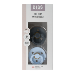 Bibs Fopspeen maat 2 iron / baby blue natural rubber 2 Stuks