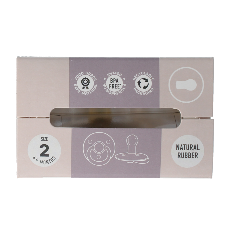 Bibs Fopspeen maat 2 iron / baby blue natural rubber 2 Stuks