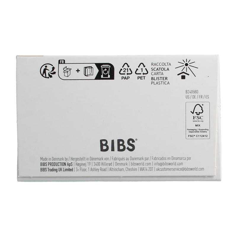 Bibs Fopspeen maat 2 iron / baby blue natural rubber 2 Stuks